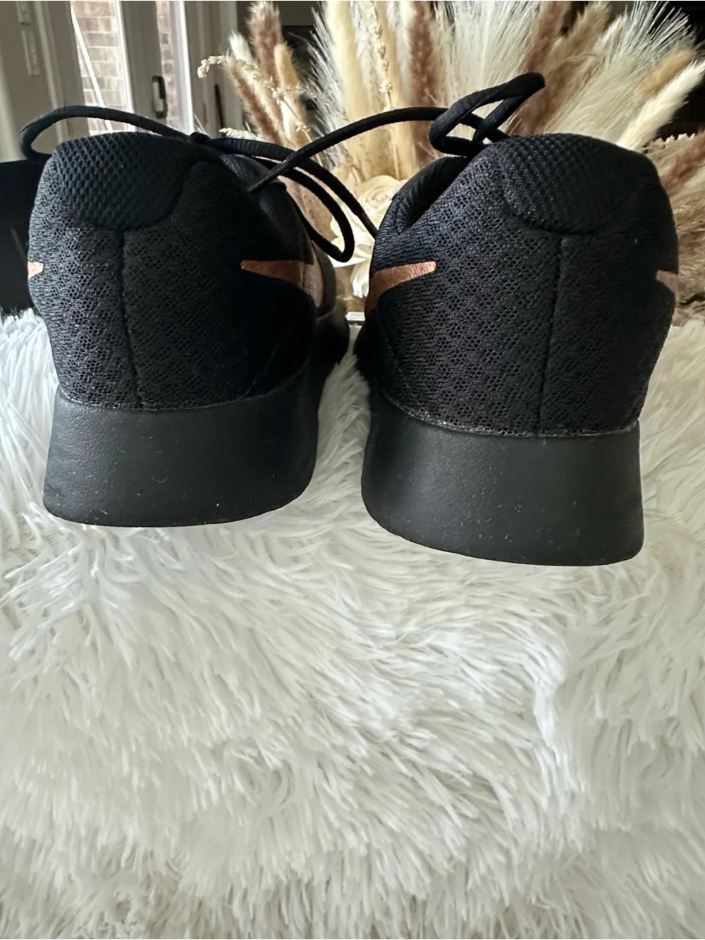 Black Nike with Rose Gold Running Sneakers